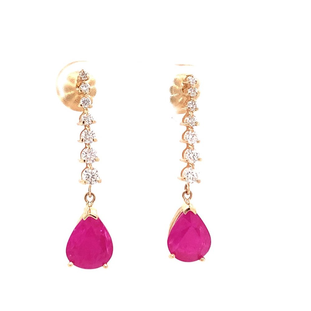Natural Ruby Diamond Earrings 14k Gold 5.42 TCW Certified $4,950 018662 - Picture 4 of 13